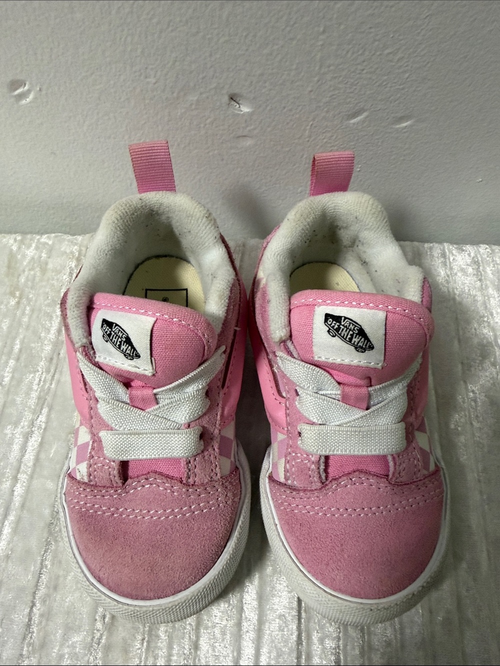 Vans Kids Pink Suede & Canvas Low-Top Sneakers Girls Size 7.0 toddler